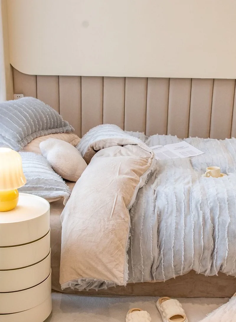 Noire Edit Grey Patterned King Bedding Set