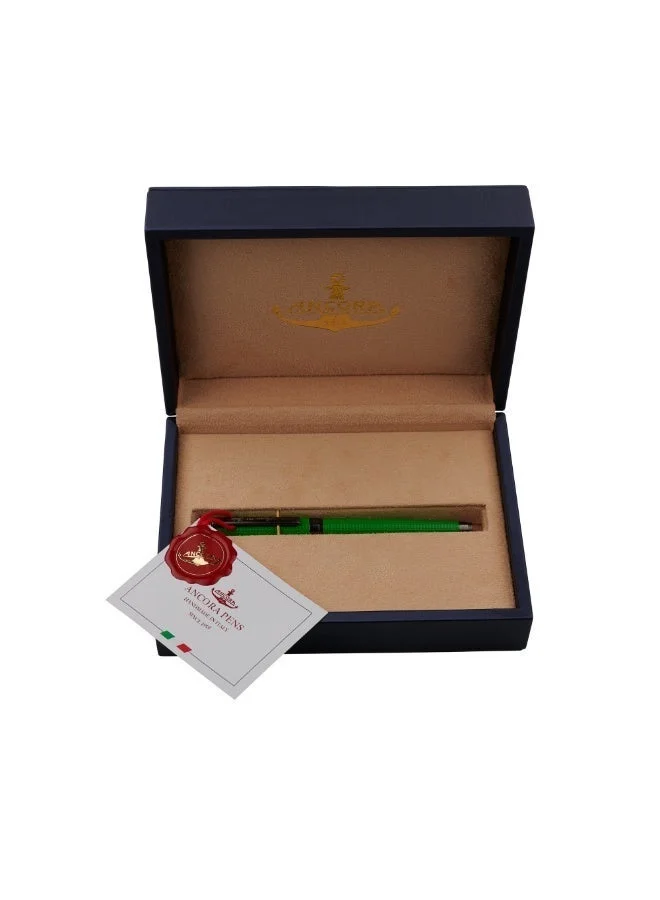Ancora Ancora 1919 UAE 53rd Anniversary Black Line Rollerball Pen | Handcrafted Italian Luxury Pen | Green | Blue Ink
