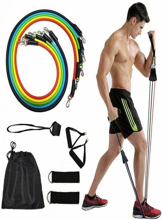 AMIRATE Resistance Tube for Men and Women | Resistance Band Set & Exercise Bands for Workout | Resistance Band for Pull Up | Gym Equipment for Home Workout| Natural and Unbreakable Rubber - Image 1