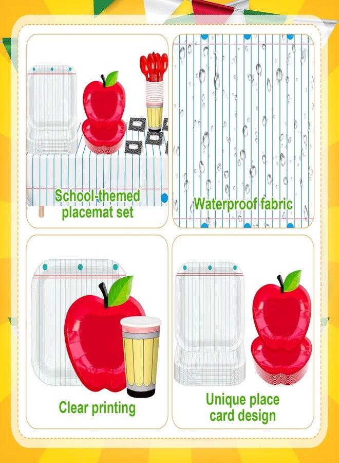 Gaiaring 152 Pcs Back to School Party Decoration Tableware Set Teacher First Day of School Party Apple Paper Plate 25 Set Disposable Tableware for Classroom, Teacher, School Decorations - Image 4