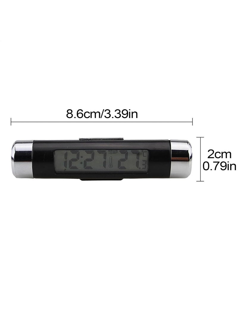 Car Clock,High Precision Automotive Watch - 2-in-1 Automotive Digital Display Temperature and Clock with Blue Backlight for Car Air Vent Outlet - Image 5