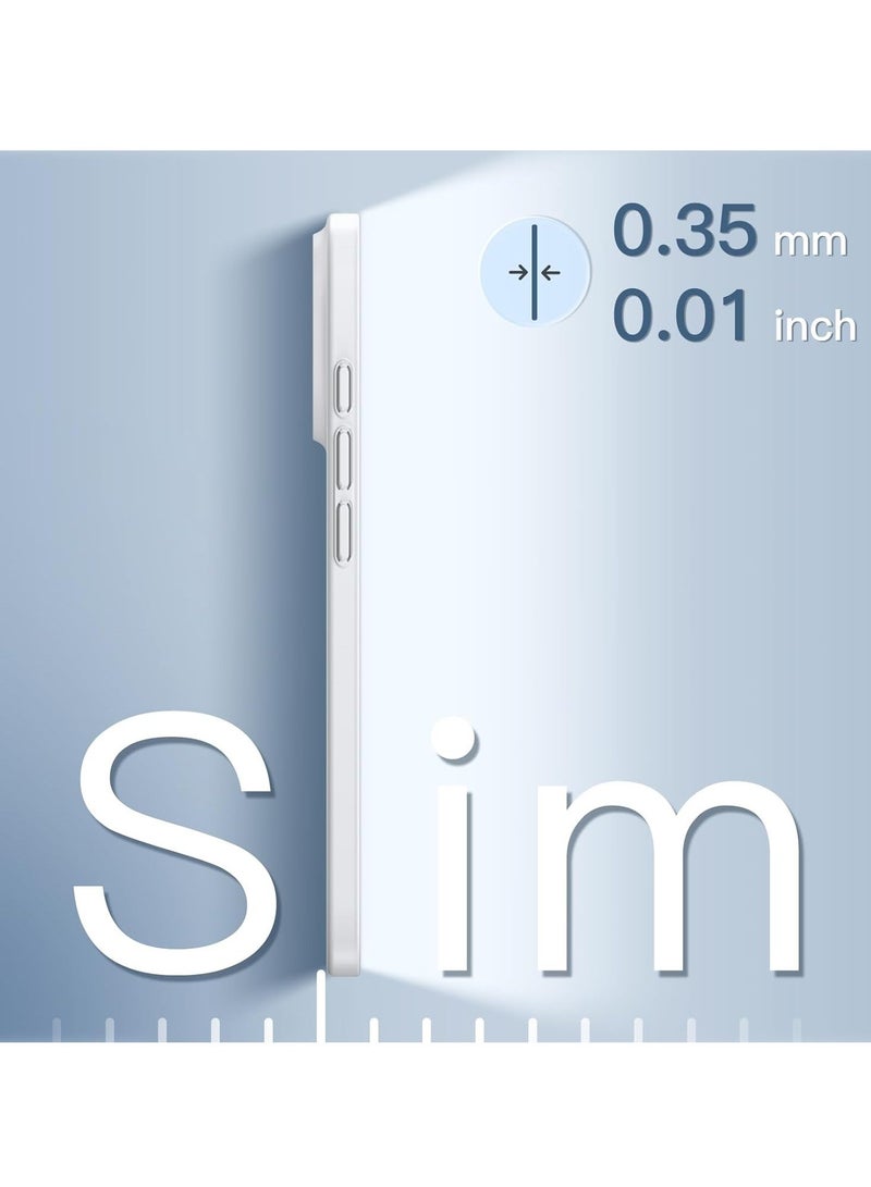 MUNTAQI Ultra Slim (0.35mm Thin) Case for iPhone 16 Pro 6.3 Inch – Camera Lens Full Protection, Lightweight Matte Finish PP Hard Minimalist Cover (White Titanium) | Anti-Fingerprint & Non-Yellowing - Image 3