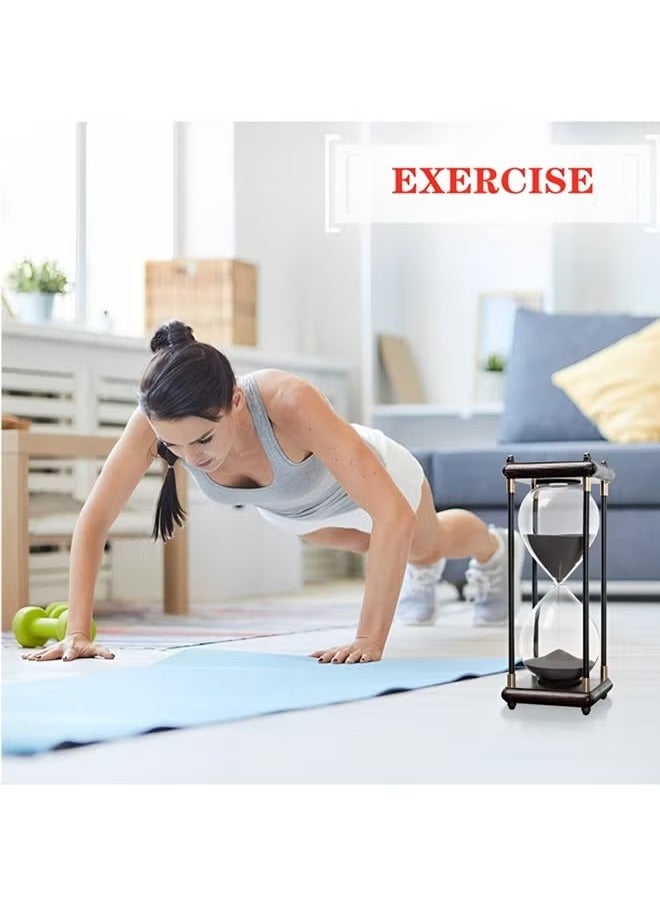 Large Color Hourglass Timer 30 Minute,Large Sand Timer,Vintage Wooden Decorative Hour Glass Timer,Modern Home Kitchen Office Decoration Hourglass Clock(Black) - Image 3