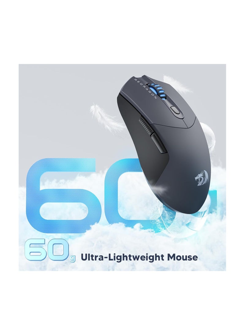 REDRAGON - M917 PRO RGB Wireless  Mouse, Ultra-Light 26K DPI Gaming Mouse Tri-Mode Bluetooth Mouse Ergonomic Natural Grip Build, Full Programmable Buttons, Software Supports DIY Keybinds - Image 1