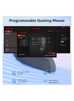 M917 PRO RGB Wireless  Mouse, Ultra-Light 26K DPI Gaming Mouse Tri-Mode Bluetooth Mouse Ergonomic Natural Grip Build, Full Programmable Buttons, Software Supports DIY Keybinds - pzsku/ZC606DE4851AEF36834FEZ/45/_/1730367217/e5a959ad-9f2e-4445-b501-43e10375a468