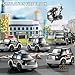 JUKUDAHU Police Truck Toy for 39 Years Old Boys Girls 7 in 1 Black Carrier Vehicle Set with 5 Toy Cars 1 Helicopter Friction Powered Car for Kids Age 13 Birthday Gifts for Toddlers 35 - Image 4