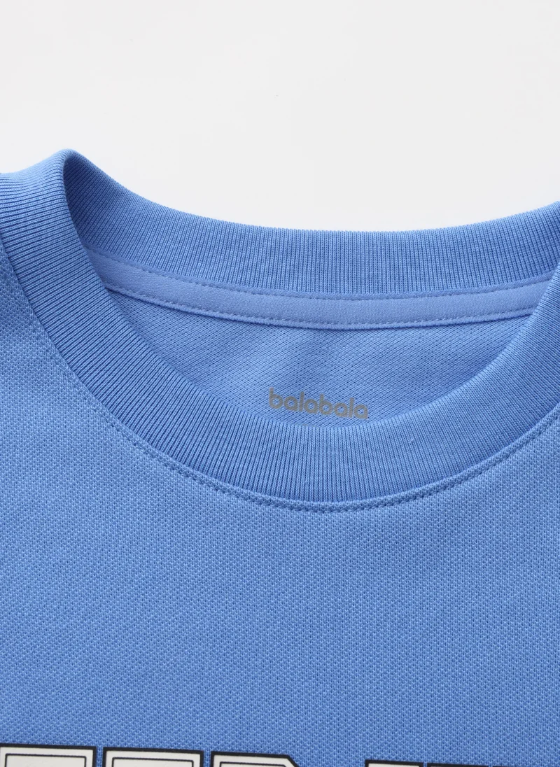 Balabala Blue Kids Boys Round v-neck short-sleeved T-shirt for Men | Best Price UAE