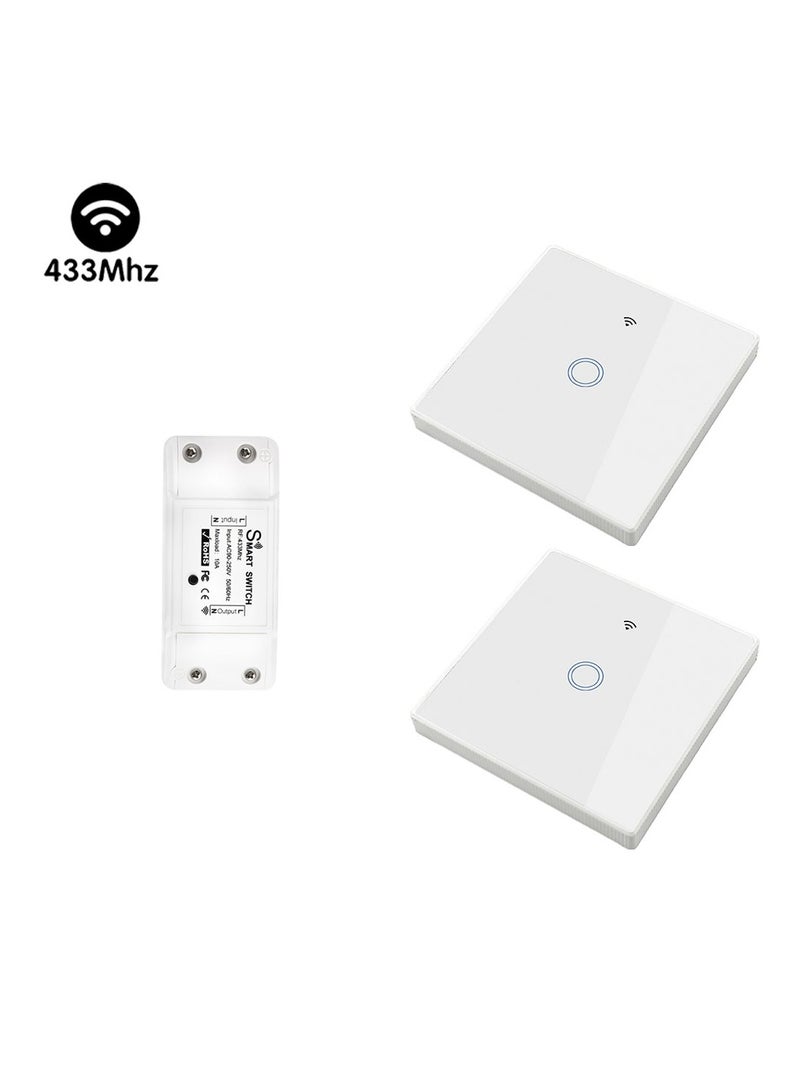 Generic Wireless Touch Light Switch Remote Control 433MHz AC 110V 220V 10A Receiver 86 Wall Panel For Smart Home Ceiling Lamp LED  - Image 1