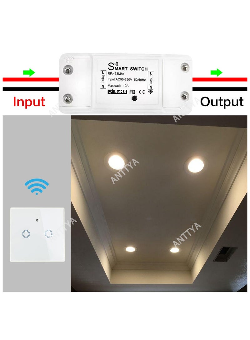 Generic Wireless Touch Light Switch Remote Control 433MHz AC 110V 220V 10A Receiver 86 Wall Panel For Smart Home Ceiling Lamp LED  - Image 4