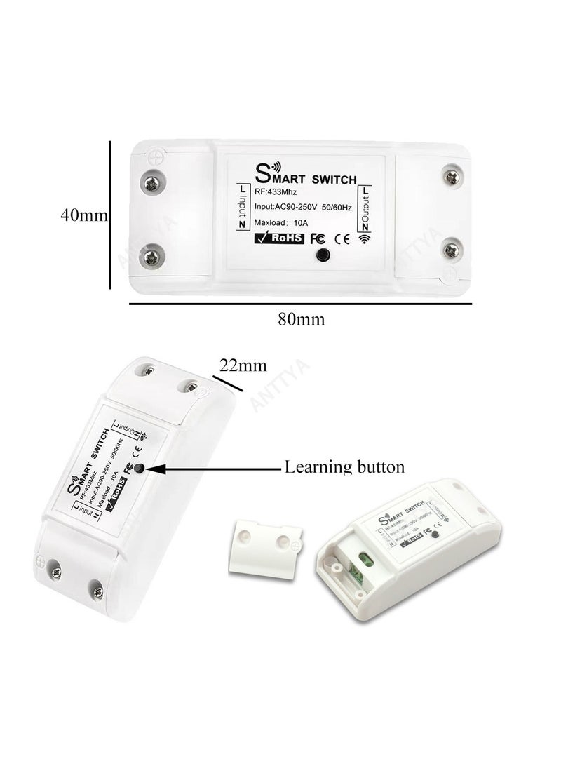 Generic Wireless Touch Light Switch Remote Control 433MHz AC 110V 220V 10A Receiver 86 Wall Panel For Smart Home Ceiling Lamp LED  - Image 5