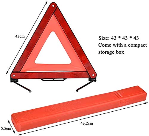 Funvalley Surperfect Funvalley Surperfect Warning Triangle, Fold Up Car Warning Safety Triangle Road-Side Kit, 2pcs Reflective Emergency Warning Triangle Kit and Foldable Reflective Safety Vest for Driving Travel  - Image 2