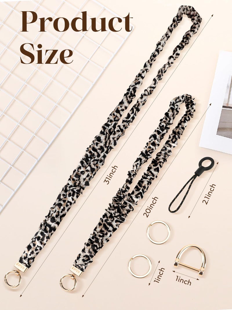 COHVV Stretchy Scrunchie Lanyard for ID Badges & Keys, Teacher Neck Lanyard with Retractable Keychain â€“ Cute & Durable for Women (Polka Dot) - Image 2