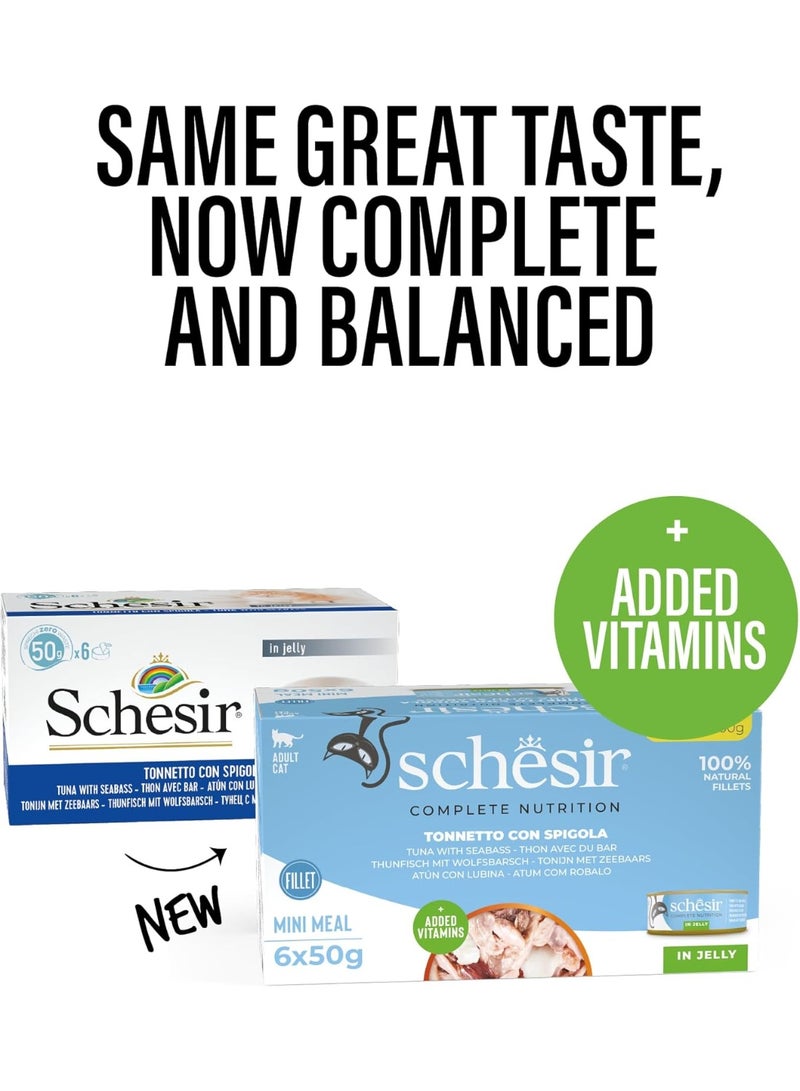 Schesir Tuna with Seabass in Jelly Complete and Balanced Wet Food for Adult Cats - Image 3