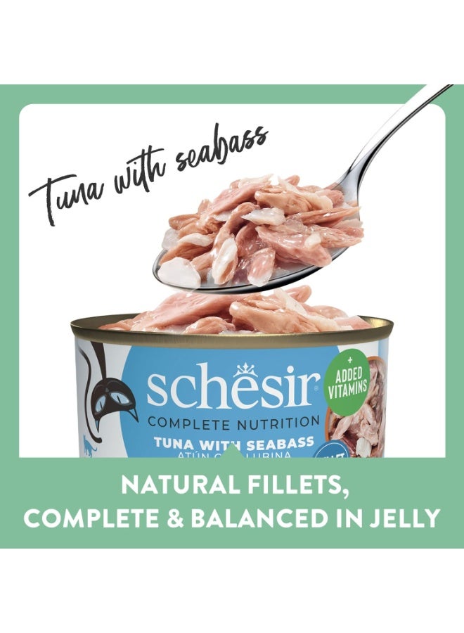 Schesir Tuna with Seabass in Jelly Complete and Balanced Wet Food for Adult Cats - Image 2
