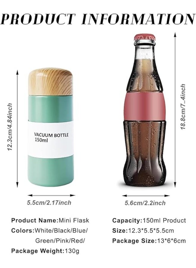 جروب تايجر ترمس حراري صغير للقهوة والحليب والشاي، ترمس حراري صغير للمشروبات الساخنة والباردة، زجاجة مياه صغيرة من الفولاذ المقاوم للصدأ 304، قارورة مفرغة من الهواء للعمل، سعة 150 مل، لون أحمر - Image 3