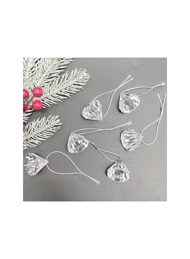 The Bros 24 قطعة زينة كريستالية لشجرة عيد الميلاد زينة ألماس كرات فراغ زينة كريستالية شفافة - Image 5