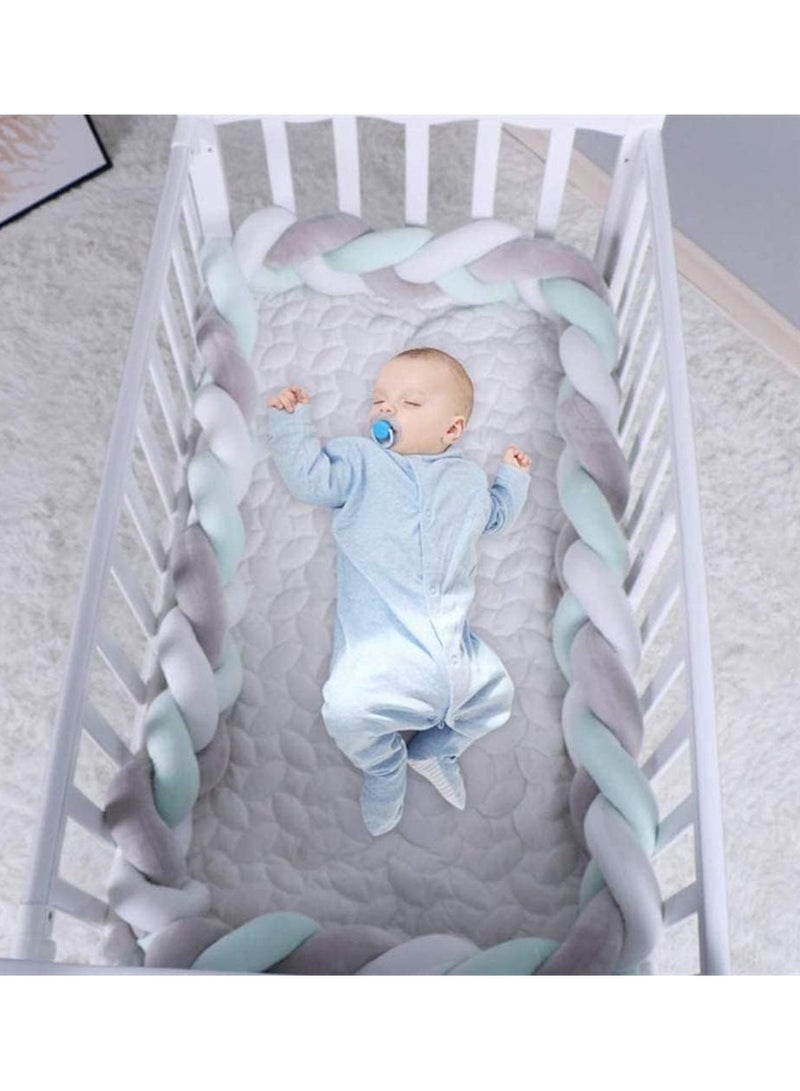 unikbebe Braided Baby Safety Cot Bumper 2M – Hand-Woven Soft Knot Pillow, Infant Crib Protector Bed Backrest, Anti-Collision Twist Weaving Crib Bumper, Cozy & Safe Baby Bed Rail Edge Protector, Nursery Pillow Bedding Accessory, 3-Strand Design - Image 2