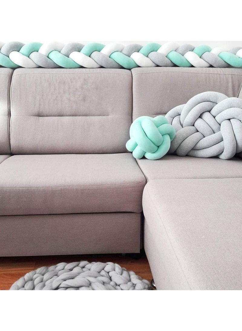 unikbebe Braided Baby Safety Cot Bumper 2M – Hand-Woven Soft Knot Pillow, Infant Crib Protector Bed Backrest, Anti-Collision Twist Weaving Crib Bumper, Cozy & Safe Baby Bed Rail Edge Protector, Nursery Pillow Bedding Accessory, 3-Strand Design - Image 5