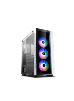 DEEPCOOL MATREXX 55 V3 ADD-RGB WH 3F Mid-Tower ATX Case, E-ATX Support, Tempered Glass Panels, Three Included ARGB Fans, Motherboard Sync and Front I/O RGB Control, White  - Image 2