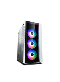 DEEPCOOL MATREXX 55 V3 ADD-RGB WH 3F Mid-Tower ATX Case, E-ATX Support, Tempered Glass Panels, Three Included ARGB Fans, Motherboard Sync and Front I/O RGB Control, White  - Image 1