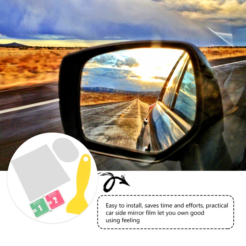 2 Pairs Car Rearview Mirror Films Vehicle Rearview Mirror Films Rainproof Films - Image 4