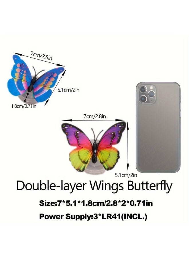 Yalla Pick 20PCS 3D Butterfly Wall Decor with Glowing Lights, Peel and Stick Glowing Night Light for Bedroom Walls, DIY Party Birthday Wedding Decoration - Image 2