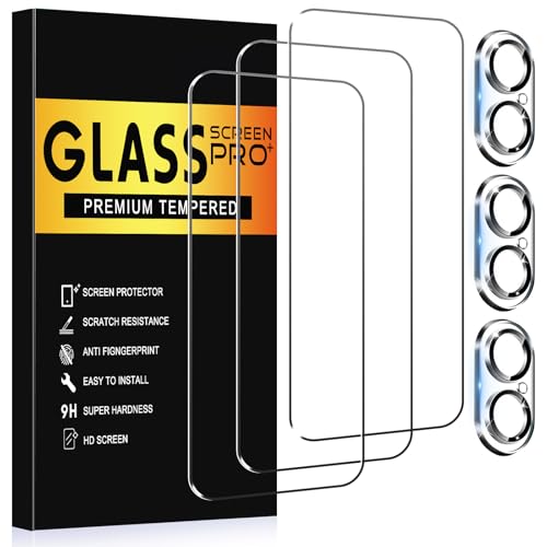AVOAR 3+3 Pack Glass Screen Protector for iPhone 17 with Camera Lens Protector, 6.3 inch HD Clear Tempered Glass Film, Anti-Scratch, Bubble Free, Case-friendly - Image 1
