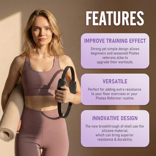JKSHMYT Pilates Ring Fitness Circle for Women, Pilates Equipment – 14.5" Home Magic Exercise Workout, Better me Pilates Essentials Starter Set for Beginners Toning Shape Full Body - Image 4