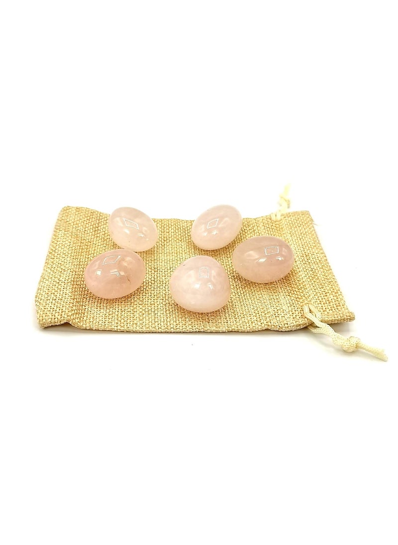 Plus Value Plus Value Premium Rose Quartz Tumbled Stone Pebbles Reiki Healing Crystal Aura Chakra jute bag 100grams  - Image 4
