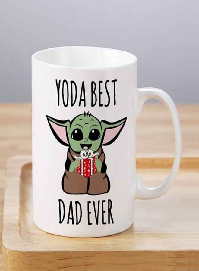 LOZACHE Baby Yoda Gifts for Dad, Best Dad Ever Coffee Mug for New Dad To Be Men Fathers' Day Gift Birthday Present from Daughter Son Wife (Yoda Dad)