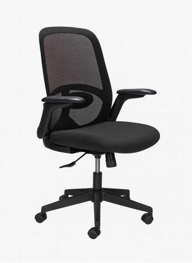 YI ONE Office Chair CH-537B – Mesh Computer Chair with Ergonomic Low Back Design, Swivel Office Chair with Height Adjustment, Armrests & Wheels, Black, 65×65×110 cm - Image 1