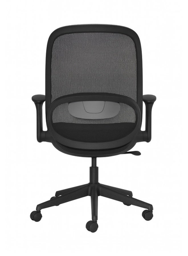YI ONE Office Chair CH-537B – Mesh Computer Chair with Ergonomic Low Back Design, Swivel Office Chair with Height Adjustment, Armrests & Wheels, Black, 65×65×110 cm - Image 3