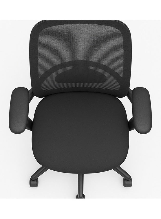YI ONE Office Chair CH-537B – Mesh Computer Chair with Ergonomic Low Back Design, Swivel Office Chair with Height Adjustment, Armrests & Wheels, Black, 65×65×110 cm - Image 5