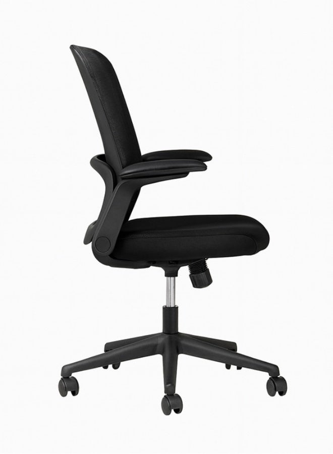 YI ONE Office Chair CH-537B – Mesh Computer Chair with Ergonomic Low Back Design, Swivel Office Chair with Height Adjustment, Armrests & Wheels, Black, 65×65×110 cm - Image 4