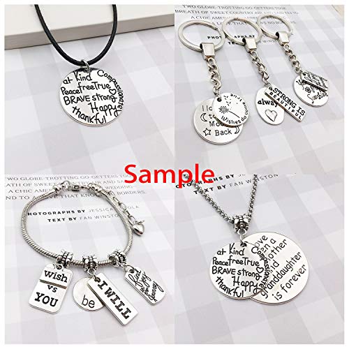 iloveDIYbeads 30pcs Inspiration Words Charms Craft Supplies Mixed Pendants Beads Charms Pendants for Crafting Jewelry Findings Making Accessory for DIY Necklace Bracelet (Antique Silver) - Image 5