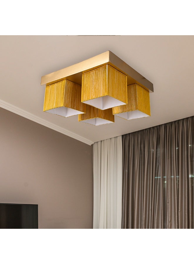 El Rawda Lighting Orita Ceiling Lamp - 4 Lights | modern decorative LED E27 pendant light ceiling lamp hanging | suitable for any room | Color: Gold | Size: 40x40 cm - Image 2