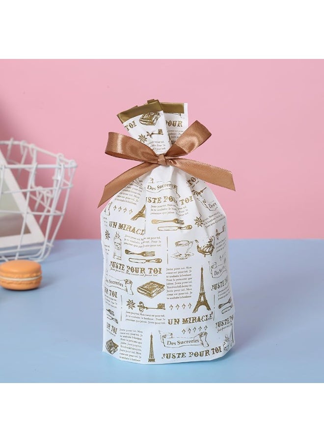 Pack of 50 Nylon Guddy Party Favor Bags - Cookie And Chocolate Pouches For Birthday Return Gifts (15cm*23cm) - Image 1