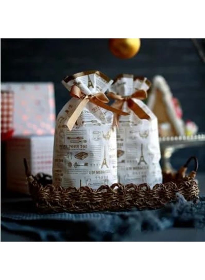 Pack of 50 Nylon Guddy Party Favor Bags - Cookie And Chocolate Pouches For Birthday Return Gifts (15cm*23cm) - Image 3