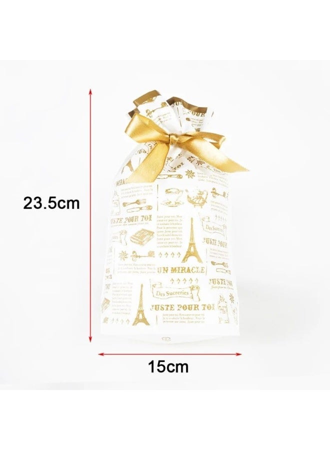 Pack of 50 Nylon Guddy Party Favor Bags - Cookie And Chocolate Pouches For Birthday Return Gifts (15cm*23cm) - Image 2