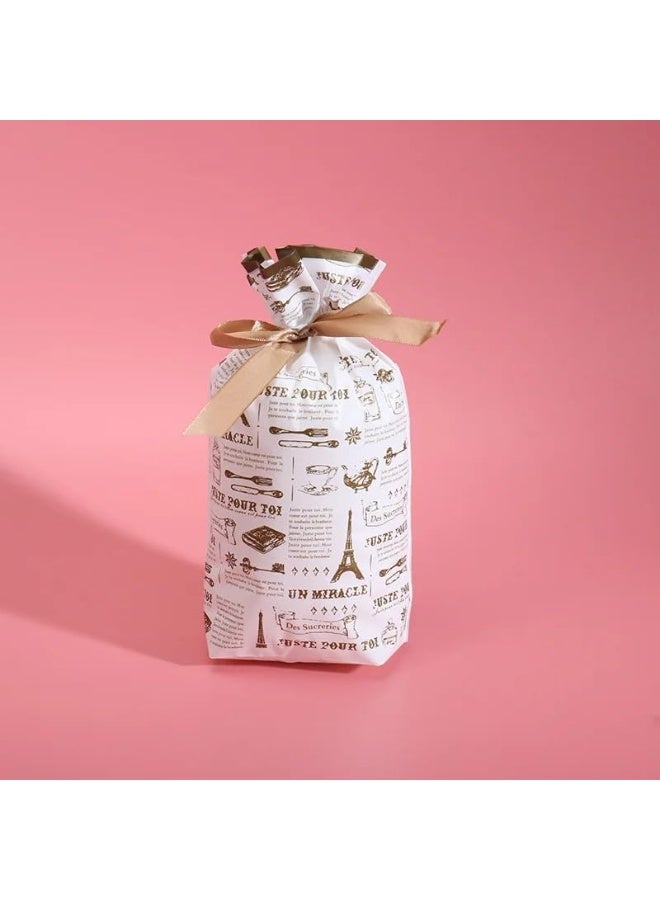 Pack of 50 Nylon Guddy Party Favor Bags - Cookie And Chocolate Pouches For Birthday Return Gifts (15cm*23cm) - Image 4