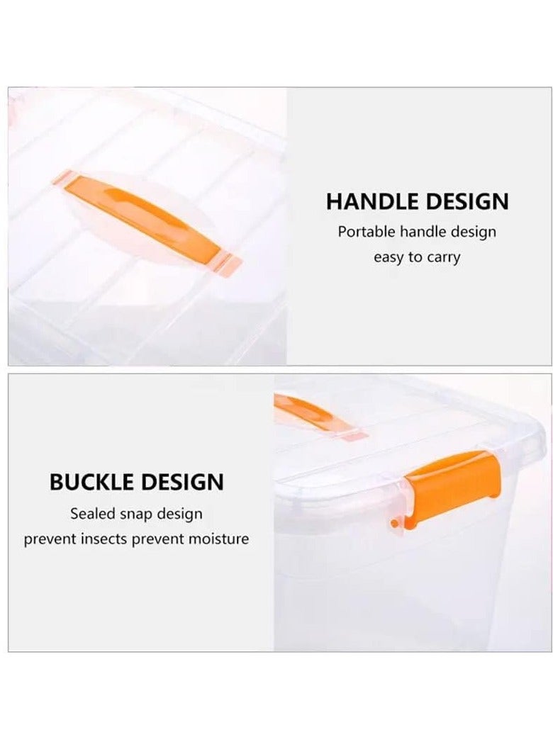 TRASSLE Stackable Plastic Storage Bins with Lids and Latching Buckles,2 Pack - Clear, Containers with Lids and Latches, Durable Nestable Closet, Garage, Totes, Tubs Boxes Organizing  - Image 2