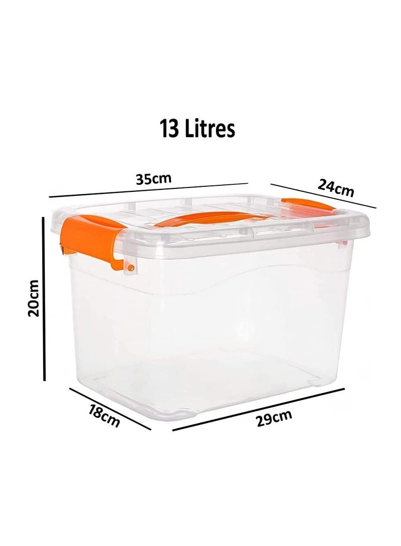 TRASSLE Stackable Plastic Storage Bins with Lids and Latching Buckles,2 Pack - Clear, Containers with Lids and Latches, Durable Nestable Closet, Garage, Totes, Tubs Boxes Organizing  - Image 4