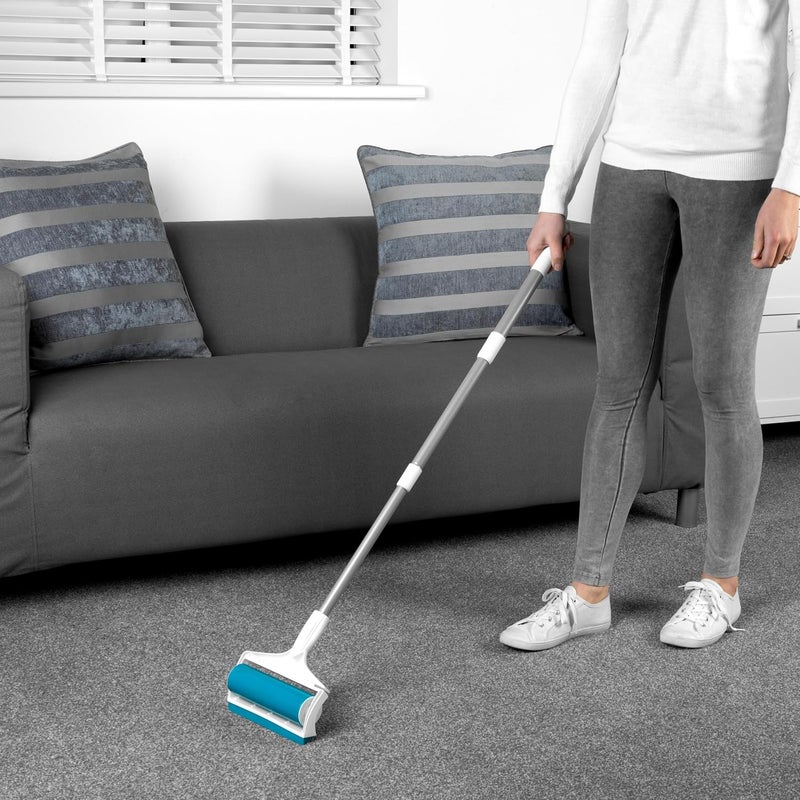 Beldray LA072573EU Plus+ TPR Gel Lint Roller With Built-In Squeegee Edge Telescopic Handle, Lint & Pet Hair Remover/Lifter, Use on Floors, Upholstery & Furniture, Washable and Reusable - Image 3
