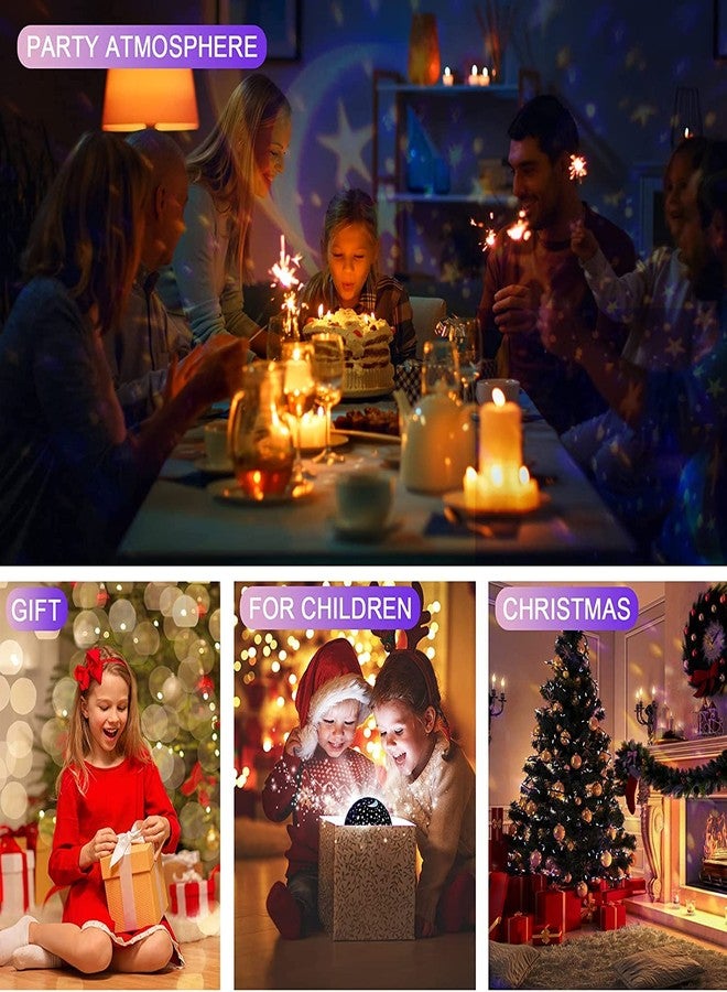 Sunnest Baby Night Lights Christmas, Moon Star Projector - 4 Led Bulbs 8 Light Color Changing With Usb Cable 360 Degree Rotation, Romantic Night Lighting Lamp for Birthday Nursery Women Children Kids Baby - Image 4