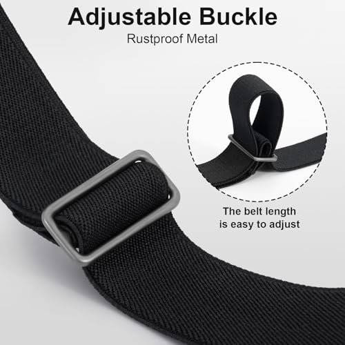 WHIPPY 2 Pack Buckle Free Comfortable Elastic Belt for Women or Men, Buckle-less No Bulge No Hassle Invisible Belts (Black Coffee, Fit Pants Size 32-48 Inches) - Image 4