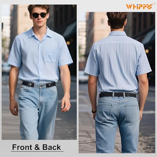 WHIPPY 2 Pack Buckle Free Comfortable Elastic Belt for Women or Men, Buckle-less No Bulge No Hassle Invisible Belts (Black Coffee, Fit Pants Size 32-48 Inches) - Image 5