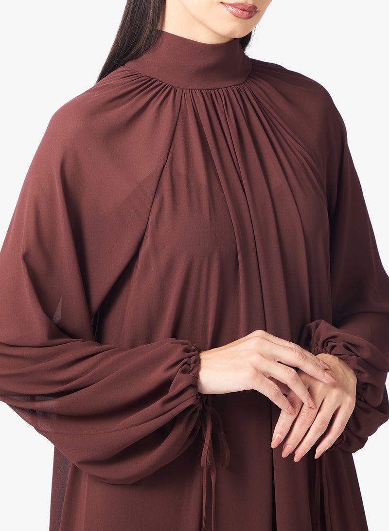 TFNC Layered Hem Detailed High Neck Long Sleeve Maxi Dress - Image 3