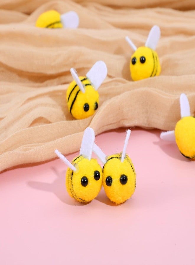 Ymapinc 28 Pcs Felt Bees for Wool Crafts, Animals Fake Bees Felt Balls Little Tiny Small Mini DIY Clothing Hat Home Animal Theme Party Decoration Toy - Image 4