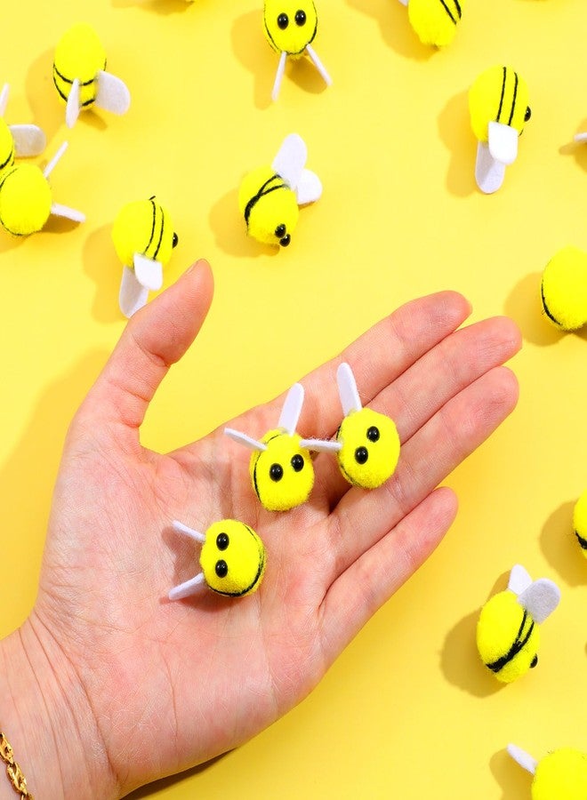 Ymapinc 28 Pcs Felt Bees for Wool Crafts, Animals Fake Bees Felt Balls Little Tiny Small Mini DIY Clothing Hat Home Animal Theme Party Decoration Toy - Image 3