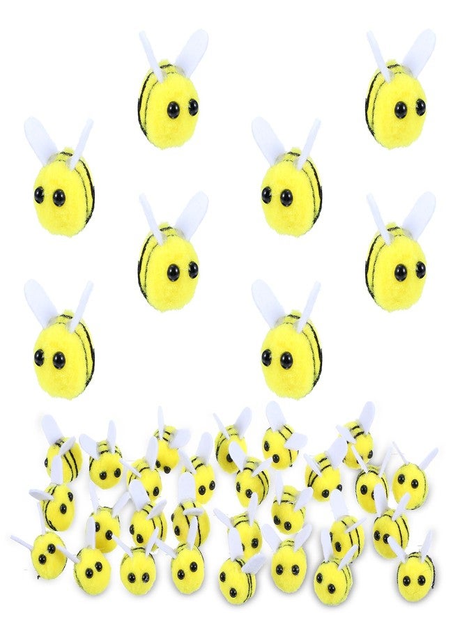 Ymapinc 28 Pcs Felt Bees for Wool Crafts, Animals Fake Bees Felt Balls Little Tiny Small Mini DIY Clothing Hat Home Animal Theme Party Decoration Toy - Image 1